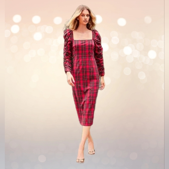 ANTONIO MELANI Dresses & Skirts - ANTONIO MELANI PLAID PRINT DRESS